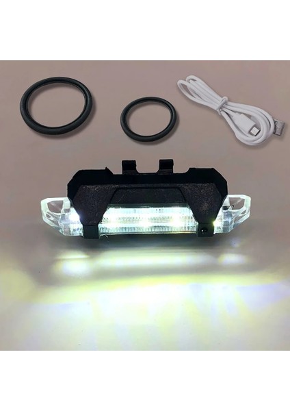 Beyaz Stil Yeni Bisiklet Bisiklet Işığı Şarj Edilebilir LED Arka Lambası USB Arka Kuyruk Güvenlik Uyarısı Bisiklet Işığı Taşınabilir Flaş Işığı Süper Parlak (Yurt Dışından)