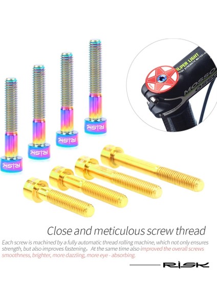 M6X30MM Yağ Kaygan Stili Rısk Titanyum Cıvatalar M6 x Alyan Anahtarı Mtb Yol Bisikleti Konik Başlı Vida Bisiklet Kulaklık Kapağı Sabitleme Cıvataları Gökkuşağı Altın (Yurt Dışından) modelleri