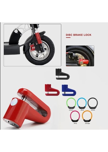 Kırmızı Fren Kilidi Stili Bisiklet Aksesuarları Bicicleta Bisiklet Kilidi Hırsızlığa Karşı Disk Frenler Xiaomi M365 Kaykay Tekerlekleri Çelik Telli Kick Scooter (Yurt Dışından) modelleri