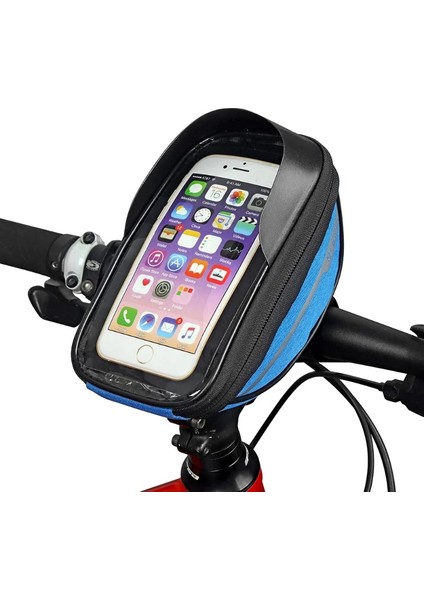 Mavi 2 Tarzı Su Geçirmez Bisiklet Çantası, Bisiklet Ön Üst Tüp Çerçeve Telefon Çantası, Dokunmatik Ekranlı Cep Telefonu Gidon Çantası Bisiklet Bisiklet Aksesuarları (Yurt Dışından)