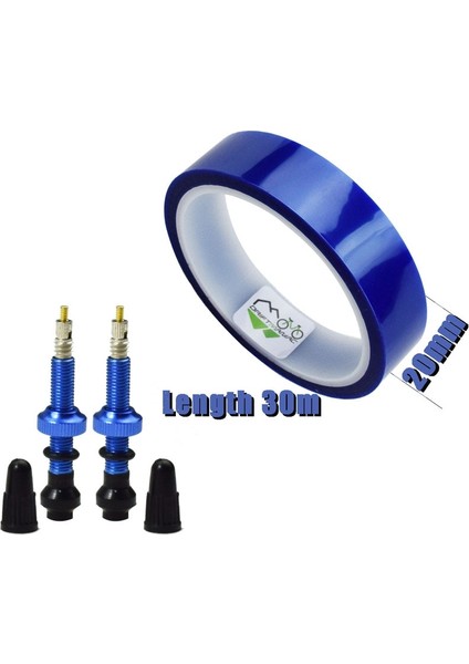 Mavi 20MM Tarzı Drıft Manıac Bisiklet Tubeless Presta Valf ve Jant Bandı Bisiklet Tüpsüz Lastik Bandı (Yurt Dışından)