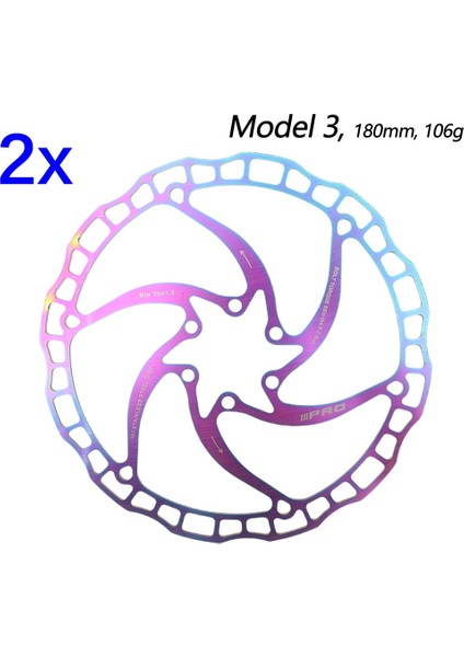 2 Adet 180 Model 3 Stil Iııpro Bisiklet Disk Fren Yağı Kaygan Paslanmaz Çelik Mtb Yol Bisikleti Gökkuşağı Hafif 6 Cıvata G3 Merkez Rotor Ipro (Yurt Dışından)
