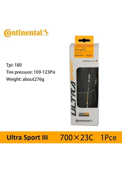 1 x Ultra3 23C Kutulu Stil Continental Grand Sport Race Extra & Ultra Sport Iıı 700× Bisiklet Lastiği ve Continental Inner Tube mm Presta (Yurt Dışından)