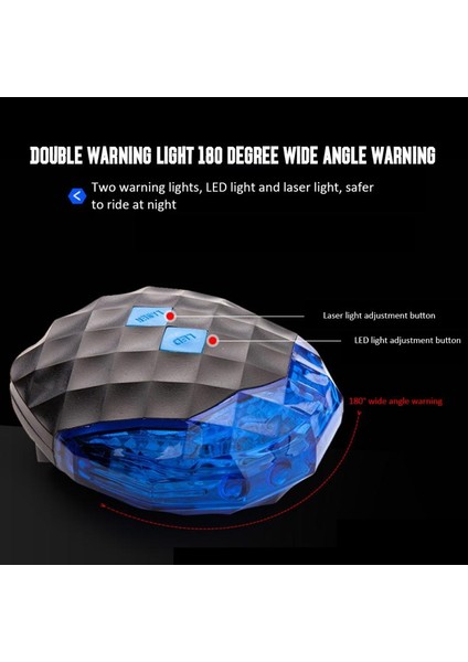 Mavi Stil Yüksek Li Bisiklet Lazer Işıkları LED Yanıp Sönen Lamba Kuyruk Işığı Arka Bisiklet Bisiklet Bisiklet Güvenlik Uyarısı Yanıp Sönen LED Işık Modları (Yurt Dışından) indirimleri