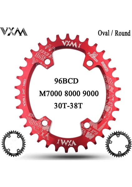 Siyah 34T Yuvarlak Stil Vxm 96BCD Zincir Halkası Pedivela Monoplato Mtb Dağ Bcd 96 Bisiklet Bisiklet Aynakol Dişli Dar Geniş Diş Plakası (Yurt Dışından)