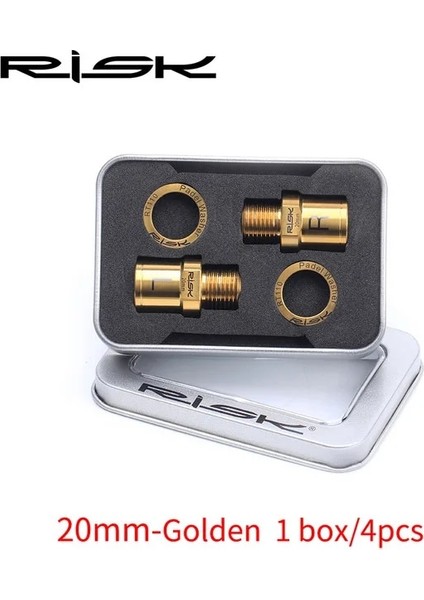 20 mm Altın Stili Rısk Titanyum Ti Bisiklet Pedalı Aks Genişletici Bisiklet Pedalı Uzatma Cıvataları Paspayı Mtb Yol Bisikleti Için Pedallar 1 Çift (Yurt Dışından)