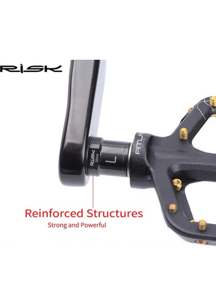 20 mm Altın Stili Rısk Titanyum Ti Bisiklet Pedalı Aks Genişletici Bisiklet Pedalı Uzatma Cıvataları Paspayı Mtb Yol Bisikleti Için Pedallar 1 Çift (Yurt Dışından)