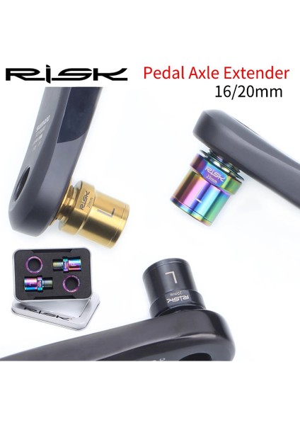 20 mm Altın Stili Rısk Titanyum Ti Bisiklet Pedalı Aks Genişletici Bisiklet Pedalı Uzatma Cıvataları Paspayı Mtb Yol Bisikleti Için Pedallar 1 Çift (Yurt Dışından)