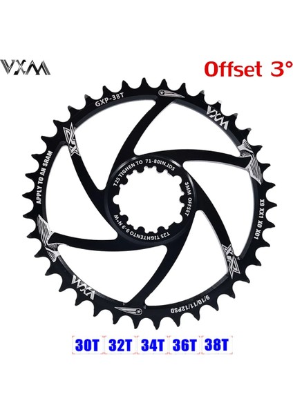 Ofset 3mm Stili Gxp Ofset 3mm Vxm Mtb Gxp Bisiklet Aynakol Sabit Dişli Krank Aynakol Zincirli Çark Sram Gx Xx1 X1 X9 Gxp Pedivela Ofset 3mm (Yurt Dışından) fırsatları