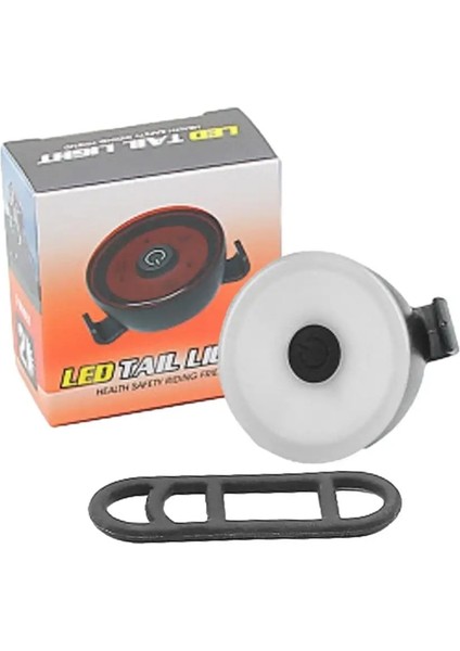 Beyaz Stil Akıllı Bisiklet Arka Lambası Otomatik Startstop Fren Algılama Ipx6 Su Geçirmez USB Şarj Arka Lambası Bisiklet LED Işığı (Yurt Dışından)