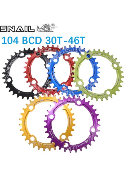 Yağlı Stil 46T Snaıl Aynakol 104BCD Yuvarlak T Diş Dar Geniş Ultralight Mtb Dağ Bisikleti 104 Bcd Zincir Halkası (Yurt Dışından)