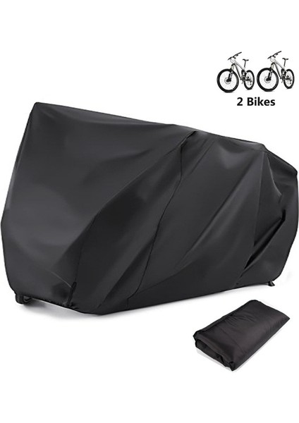 Siyah Stil Xxl Bisiklet Bisiklet Örtüsü Su Geçirmez Açık 2 Bisiklet Için Ağır Hizmet 210D Oxford Xxl Tekerlek Yağmur Örtüsü (Yurt Dışından)