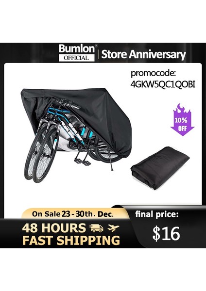 Siyah Stil Xxl Bisiklet Bisiklet Örtüsü Su Geçirmez Açık 2 Bisiklet Için Ağır Hizmet 210D Oxford Xxl Tekerlek Yağmur Örtüsü (Yurt Dışından) fiyatları
