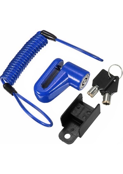 Mavi Stil Bisiklet Scooter Disk Fren Kilidi Disk Frenler Tekerlekler Soyunma Hırsızlığa Karşı Çelik Tel Kilit Hatırlatma Kablosu Motosiklet Aksesuarları (Yurt Dışından)