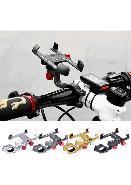 Titanyum Tarzı Alüminyum Alaşımlı Bisiklet Telefon Bağlantısı Bisiklet Motosiklet Telefon Tutucu 360 ° Döndürme Ayarlanabilir Telefon Beşiği Gidon Bicicleta (Yurt Dışından) fırsatları