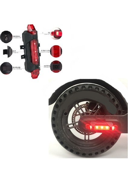 Kırmızı Stil 1 Adet Bisiklet Arka LED Işık LED Bisiklet Arka Kuyruk Işık USB Şarj Edilebilir Dağ Bisikleti Lambası Su Geçirmez Işık Bisiklet Aksesuarları (Yurt Dışından)