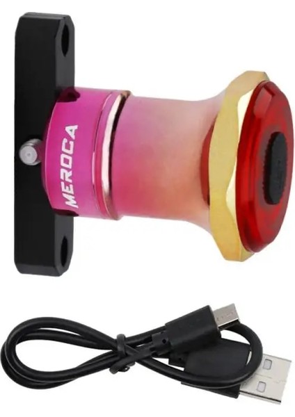 Altın Tozu Tipi Stil Meroca Bisiklet Arka Lambası Akıllı Sensör Fren Lambaları 100LM Cob LED Bisiklet Arka Lig USB Şarj 500MA Derece Taşma Açısı (Yurt Dışından)