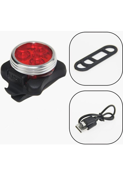 Kutu Stili Olmadan Kırmızı 4 Mod USB Şarj Edilebilir Bisiklet Bisiklet Işık 3 LED Kafa Ön Kuyruk Klip Işık Lambası Açık Bisiklet Bisiklet Aksesuarı Bisiklet Işığı (Yurt Dışından)