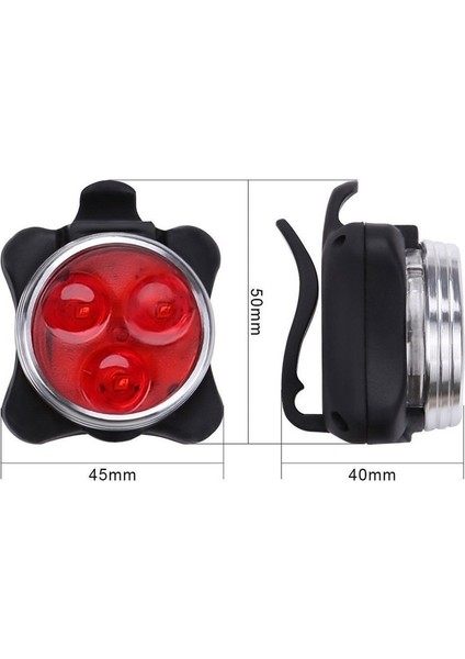 Kutu Stili Olmadan Kırmızı 4 Mod USB Şarj Edilebilir Bisiklet Bisiklet Işık 3 LED Kafa Ön Kuyruk Klip Işık Lambası Açık Bisiklet Bisiklet Aksesuarı Bisiklet Işığı (Yurt Dışından)
