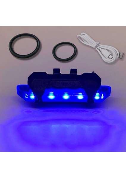 Mavi Stil Yeni Bisiklet Bisiklet Işığı Şarj Edilebilir LED Arka Lambası USB Arka Kuyruk Güvenlik Uyarısı Bisiklet Işığı Taşınabilir Flaş Işığı Süper Parlak (Yurt Dışından)