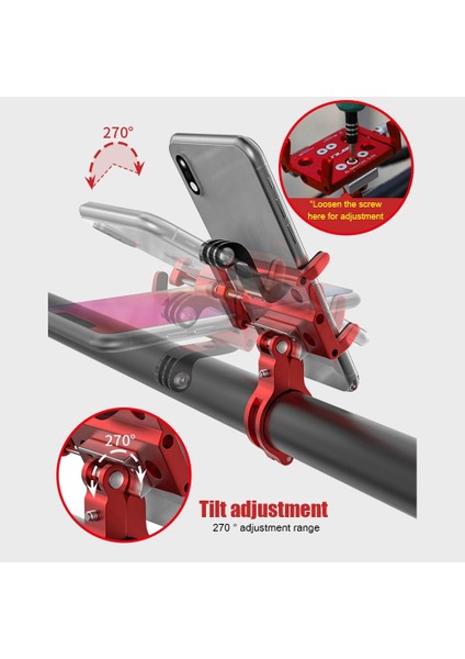 Kırmızı Stil Gub G89 Evrensel Bisiklet Scooter Telefon Tutucu Raf Alüminyum Alaşımlı Ayarlanabilir Motosiklet Telefonu Kamera Navigasyon Standı Desteği (Yurt Dışından) fırsatları