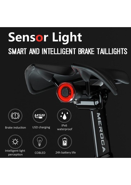 No.4 Tarzı Meroca Akıllı Bisiklet Bisiklet Fren Algılama Işıkları Otomatik Arka Lambası Arka Lambalar LED Ipx6 Su Geçirmez USB Şarj Bisiklet Bisiklet Aksesuarları (Yurt Dışından) fiyatları