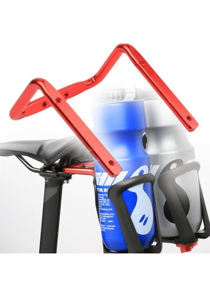 Mavi Stil Bisiklet Bisiklet Kararlı Metal Bisiklet Arka Montaj Eyer-Ray Braketi Çift Su Şişesi Kafesleri Tutucu Su Isıtıcısını Uzatın Sabit Raf (Yurt Dışından) fiyatları