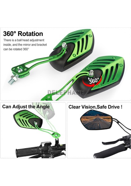 Mor Tarzı 1 Çift Bisiklet Aynası Büyük Görünüm Bisiklet Dikiz Aynası Elektrikli Bisiklet Scooter Için Çok Açı Ayarlanabilir Gidon Dikiz Aynası (Yurt Dışından) indirimleri