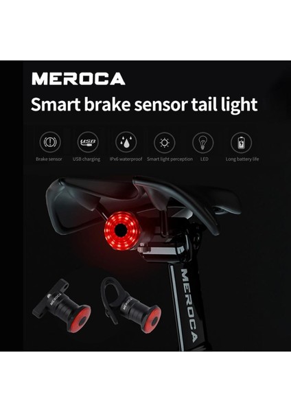 Koltuk Borusu 01 Stili 2021 Meroca WR15 Bisiklet Arka Lambaları Akıllı Sensör Fren Lambaları USB Şarj Dağ Bisikleti Yol Mtb Bisiklet Arka Arka Lambası (Yurt Dışından)