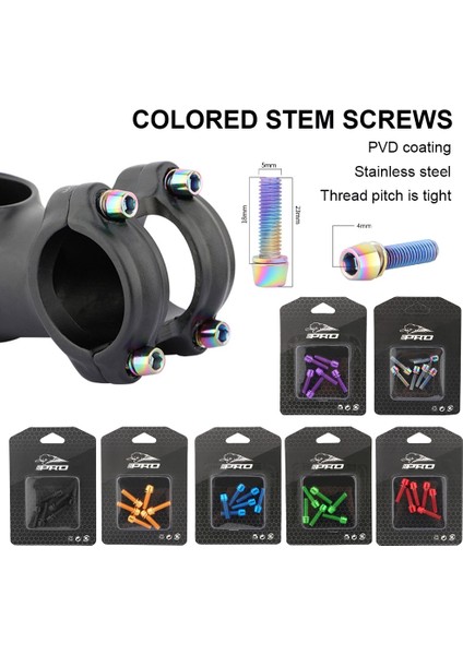 Mavi Stil Et Mtb Bisiklet Gidon Vidaları Titanyum Kaplama Renkli Paslanmaz Çelik Vidalar M5*18MM Mil Yükseltici Vida Cıvatalarda (Yurt Dışından) fırsatları