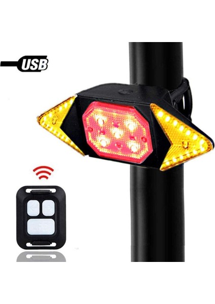 Akıllı Bisiklet Işığı Kablosuz Uzaktan Kumanda Bisiklete Binme Sinyali Arka Lambası USB Bisiklet Şarj Edilebilir Arka Işık LED Uyarı Lambası (Yurt Dışından) fiyatları