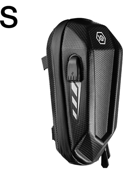 S Tarzı Scooter Gidon Çantası Sert Kabuk Ön Asılı Çanta Elektrikli Scooter Çantası Dahili USB Yuvası Büyük Kapasiteli Pu Su Itici (Yurt Dışından)