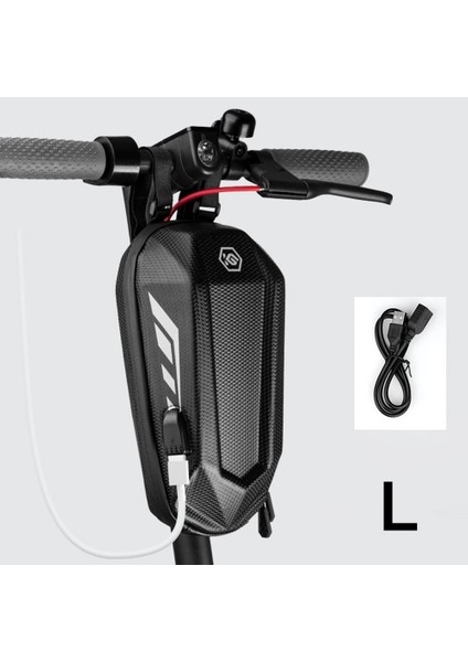 S Tarzı Scooter Gidon Çantası Sert Kabuk Ön Asılı Çanta Elektrikli Scooter Çantası Dahili USB Yuvası Büyük Kapasiteli Pu Su Itici (Yurt Dışından) modelleri
