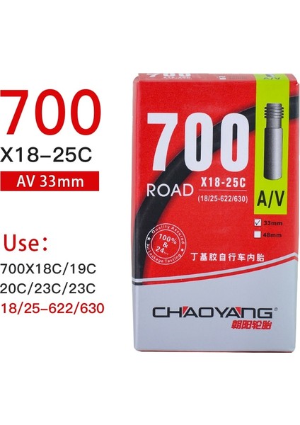 700 18-25C Av 33MM Stili Dayanıklı Standart Iç Tüp Fransız Valf Bisiklet Lastiği Yol Bisikleti Döngüsü Butil Kauçuk Fv 80LLLL Lastik (Yurt Dışından)