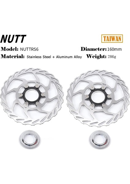 160MMX2 Stili Nutt Rs6 Dağ Yol Bisikleti Fren Denter Kilidi Fren Balatası Hollow Isı Yayılımı Disk Fren Balataları Bisiklet Parçaları (Yurt Dışından)