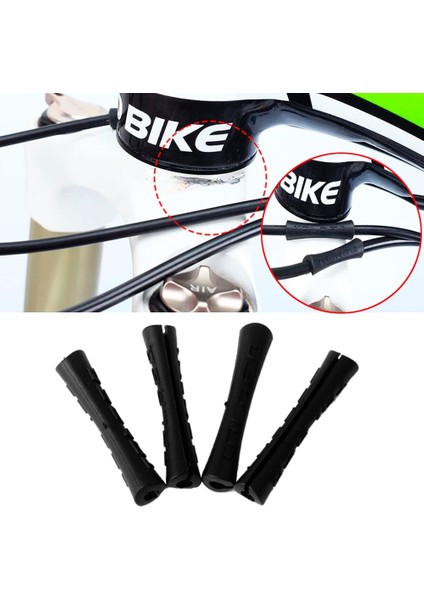 B 2 Adet Siyah Stil Bisiklet Kablo Koruyucusu Vites Freni Kauçuk Hat Boru Kovanı Mtb Çerçeve Koruması Sürtünme Önleyici Bisiklet Sargısı Koruma Tüpleri (Yurt Dışından)
