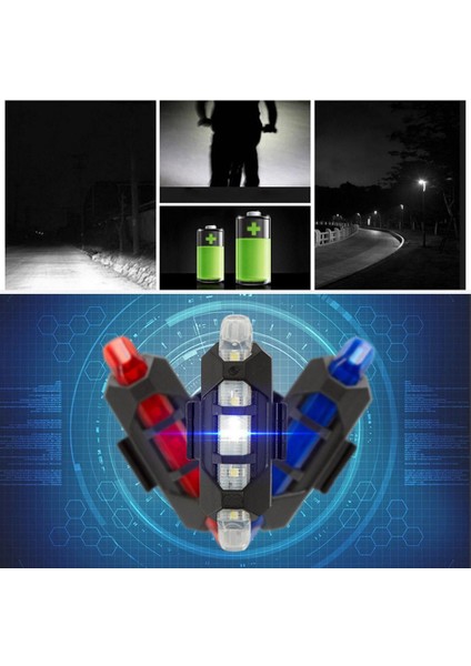 Mavi Stil Scooter Uyarı Işığı Gece Güvenlik Uyarı Işıkları M365 Elektrikli Scooter Aksesuarları Için LED El Feneri Şerit Işığı (Yurt Dışından)