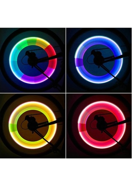 Mavi Çift Stili Renkli Vana Kök Cap Bisiklet Bisiklet Tekerleği Lam Bisiklet Bisiklet Tekerlek Lastik Vana Kapağı Neon LED Işık Lambası (Yurt Dışından)