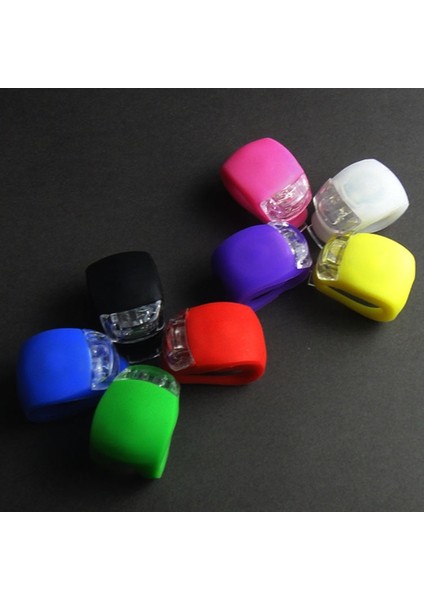 Pembe-Beyaz Işık Stili Mini Brillant Su Geçirmez Silikon Bisiklet Bisiklet Bisiklete Binme Uyarı Işığı LED Ön Işık Arka Kuyruk Lambası Renkli Işık (Yurt Dışından) fiyatları