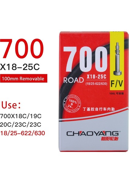 700 18-25C Fv 100MM Stili Dayanıklı Standart Iç Tüp Fransız Valf Bisiklet Lastiği Yol Bisikleti Döngüsü Butil Kauçuk Fv 80LLLL Lastik (Yurt Dışından)
