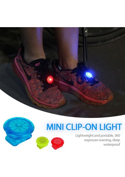 Mavi Stil Bisiklet Işığı LED Işıklı Ayakkabı Klipsi Işık Çok Fonksiyonlu Mini Gece Çalışan Uyarı Işığı Klipsi Sırt Çantası Işığı Bisiklet Aksesuarları (Yurt Dışından)
