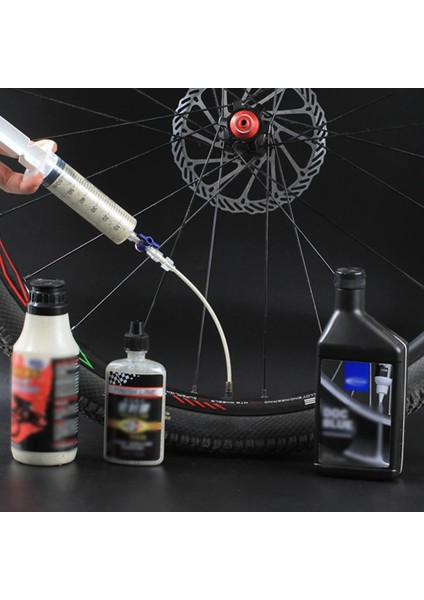 Bir Stil Bisiklet Tubeless Lastik Sıvı Enjeksiyon Aracı 60ML Lastik Tubeless Mastik Mastik Enjektör 60ML Şırınga Kauçuk Hortum Kiti (Yurt Dışından)