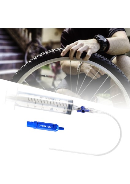 Bir Stil Bisiklet Tubeless Lastik Sıvı Enjeksiyon Aracı 60ML Lastik Tubeless Mastik Mastik Enjektör 60ML Şırınga Kauçuk Hortum Kiti (Yurt Dışından)