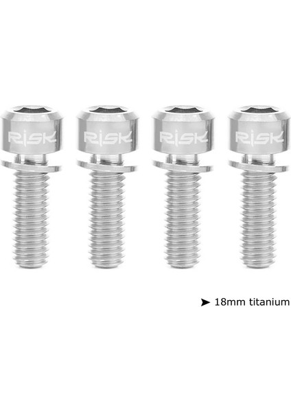 M6X18MM Titanyum Stili 4 Adetlot Titanyum Ti Ct4 Cıvata Mtb Bisiklet Bisiklet Krank Için Vidalar Disk Fren Kaliper Kulaklık Kök Adaptör Yıkayıcı ile (Yurt Dışından)