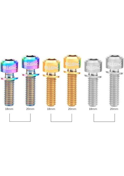M6X18MM Titanyum Stili 4 Adetlot Titanyum Ti Ct4 Cıvata Mtb Bisiklet Bisiklet Krank Için Vidalar Disk Fren Kaliper Kulaklık Kök Adaptör Yıkayıcı ile (Yurt Dışından)
