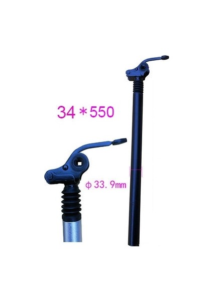 34X550 Siyah Stil Süspansiyon Sönümleme Koltuk Tüpü E-Bisiklet Seatpost Katlanır Bisiklet Alüminyum Alaşımlı Eyer Direği (Yurt Dışından)