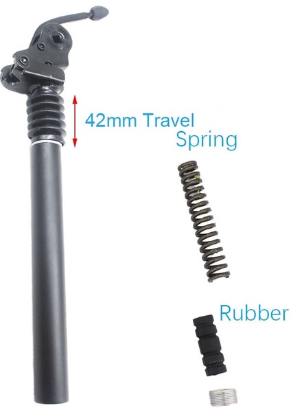 34X550 Siyah Stil Süspansiyon Sönümleme Koltuk Tüpü E-Bisiklet Seatpost Katlanır Bisiklet Alüminyum Alaşımlı Eyer Direği (Yurt Dışından)