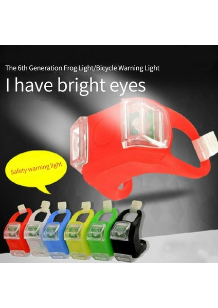 Yeşil Stil Bisiklet Işığı Su Geçirmez Çift LED Kurbağa Kuyruk Işığı AG10 Pil Silikon Işığı LED Bisiklet Kurbağa Işığı Uyarı Işığı #b (Yurt Dışından)