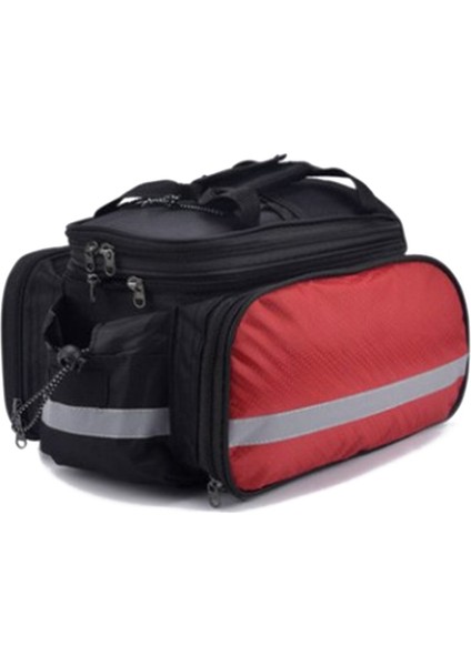 Kırmızı Stil Bisiklet Taşıma Çantası Mtb Bisiklet Rafı Çanta Gövde Pannier Bisiklete Binme Yağmurluklu Çok Fonksiyonlu Büyük Kapasiteli Seyahat Çantası (Yurt Dışından)