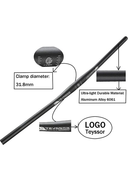 SIYAH-720MM Stili Teyssor Dağ Bisikleti Düz Gidon Alüminyum Alaşımlı Mtb Gidon (Yurt Dışından) indirimleri